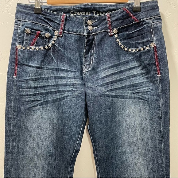 Cowgirl Tuff Co Jeans. Bootcut Women’s Size 28 Length 33 Studded Red Details - Picture 4 of 16
